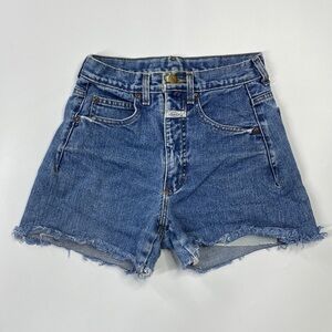 Marithe Francois Girbaud Hi-Rise Raw Hem Denim Shorts Size 7/8